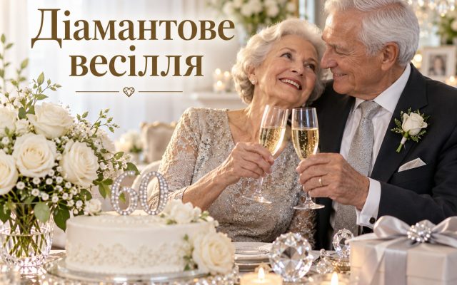 60 років весілля — діамантове весілля: привітання з 60-ю річницею своїми словами, що дарувати