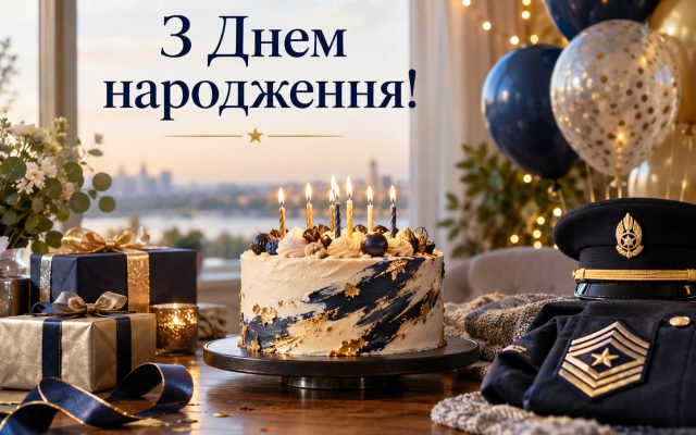Привітання з днем народження старшому майстер-сержанту — від побратимів, від родини, з присвоєнням звання, короткі