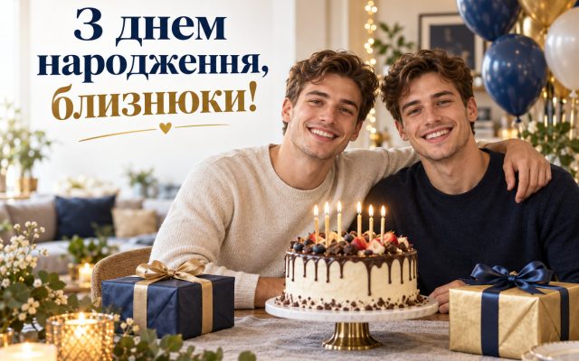 Привітання з днем народження близнюкам, двійнятам — своїми словами, до сліз, короткі, у прозі