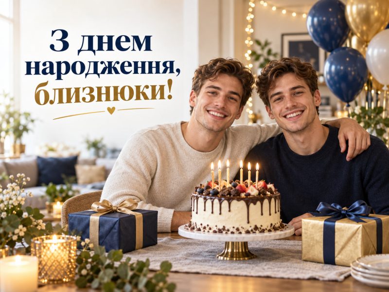 Привітання з днем народження близнюкам, двійнятам — своїми словами, до сліз, короткі, у прозі