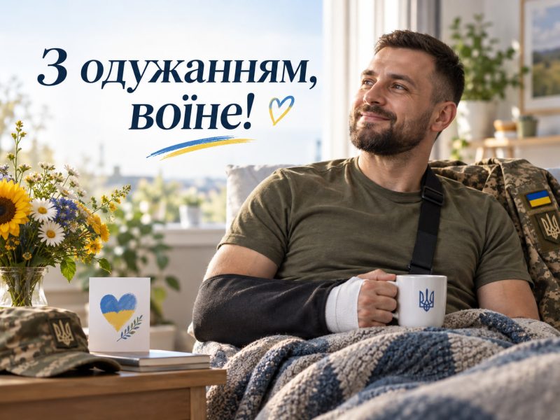 Привітання військовому з одужанням після поранення — своїми словами, від родини, від побратимів