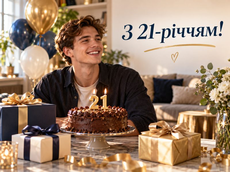 Привітання з 21-річчям: з днем народження 21 років жінці й чоловіку своїми словами — до сліз, короткі, для картинки