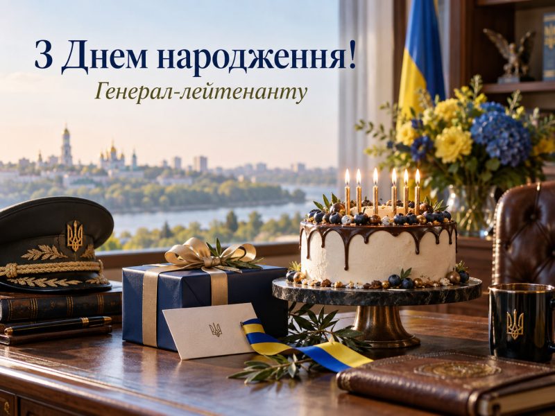 Привітання з днем народження генерал-лейтенанту — від побратимів, від родини, з присвоєнням звання, короткі