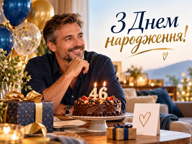 Привітання з 46-річчям: з днем народження 46 років жінці й чоловіку своїми словами — до сліз, короткі, для картинки