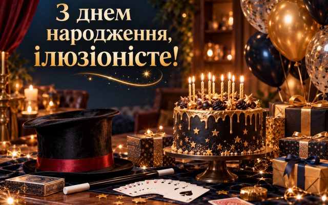 Привітання з днем народження ілюзіоністу — своїми словами, від колег, з професійним святом, короткі для листівки