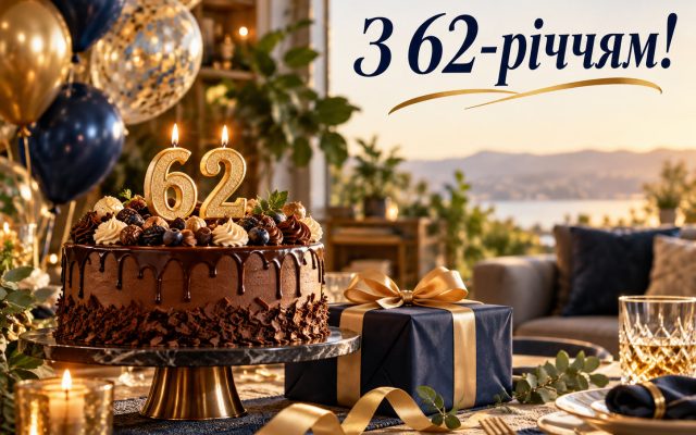 Привітання з 62-річчям: з днем народження 62 років жінці й чоловіку своїми словами — до сліз, короткі, для картинки