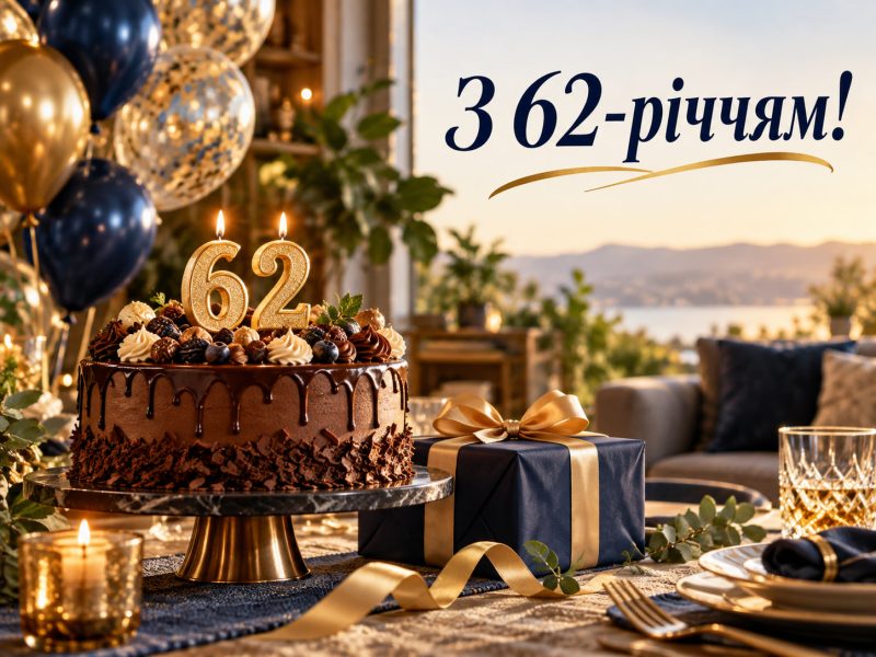 Привітання з 62-річчям: з днем народження 62 років жінці й чоловіку своїми словами — до сліз, короткі, для картинки