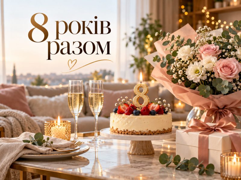 Привітання з річницею стосунків 8 років — своїми словами, у прозі, короткі