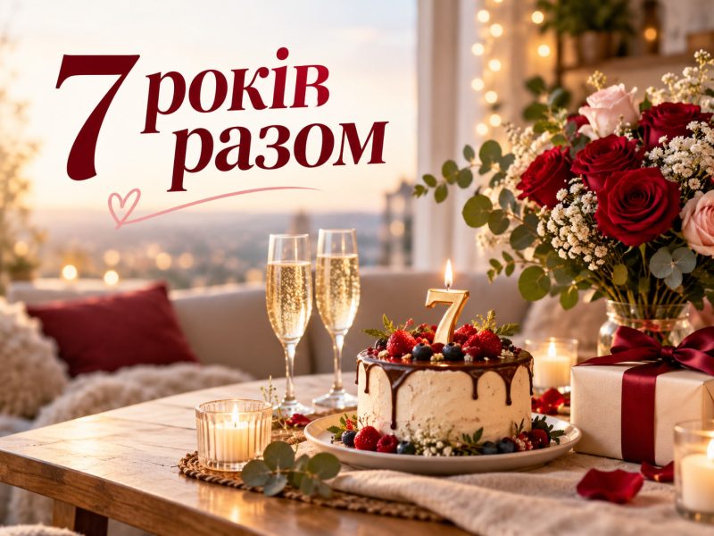 Привітання з річницею стосунків 7 років — своїми словами, у прозі, короткі