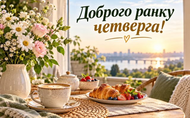 Побажання «доброго ранку четверга» — своїми словами, короткі, для СМС і картинки