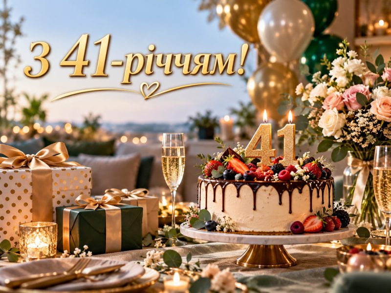 Привітання з 41-річчям: з днем народження 41 років жінці й чоловіку своїми словами — до сліз, короткі, для картинки