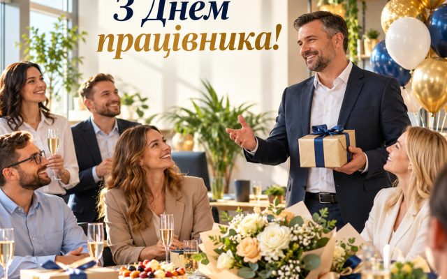 Привітання з Днем працівника — колективу від керівника — своїми словами, короткі, у прозі, для листівки