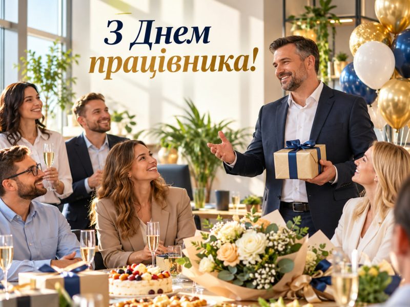 Привітання з Днем працівника — колективу від керівника — своїми словами, короткі, у прозі, для листівки