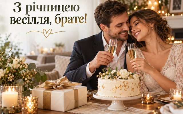 Привітання з річницею весілля брату — своїми словами, у прозі, короткі
