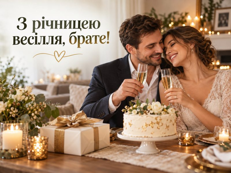 Привітання з річницею весілля брату — своїми словами, у прозі, короткі
