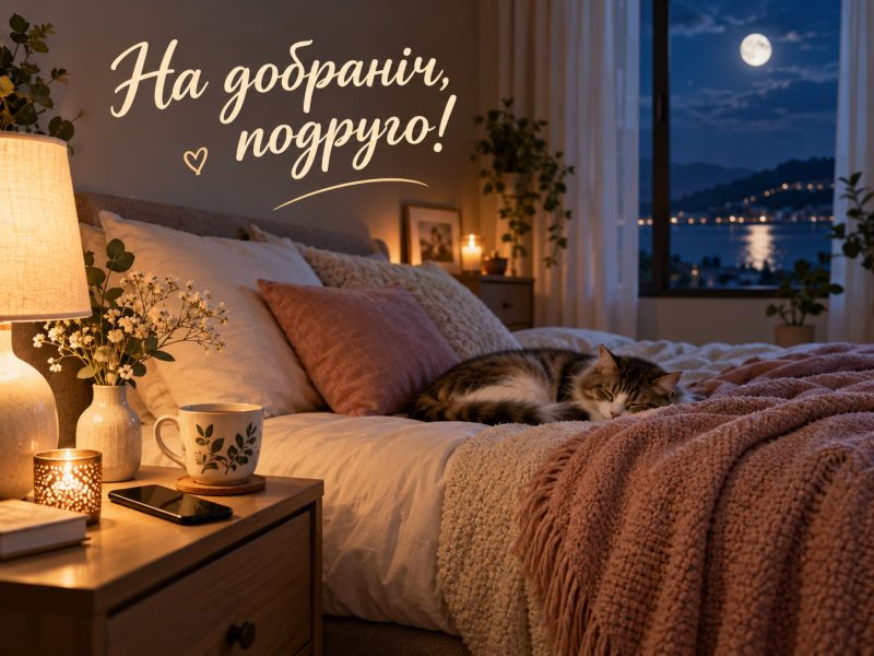Побажання «побажання на добраніч подрузі» — своїми словами, короткі, для СМС і картинки