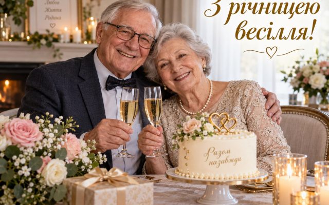 Привітання з річницею весілля дідусю і бабусі — своїми словами, у прозі, короткі
