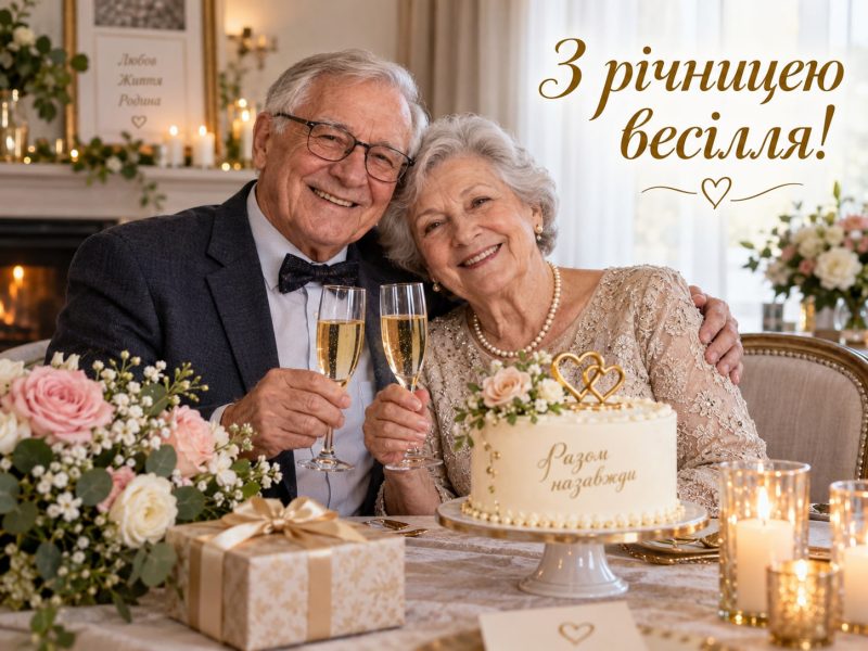 Привітання з річницею весілля дідусю і бабусі — своїми словами, у прозі, короткі