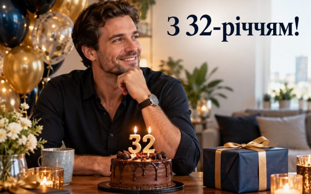 Привітання з 32-річчям: з днем народження 32 років жінці й чоловіку своїми словами — до сліз, короткі, для картинки