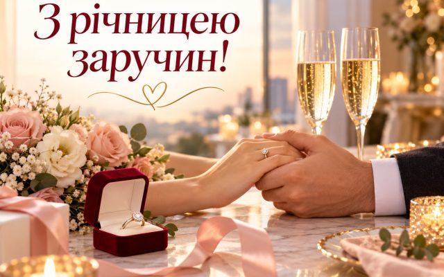 Привітання з річницею заручин — своїми словами, у прозі, короткі