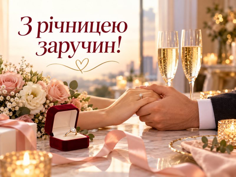 Привітання з річницею заручин — своїми словами, у прозі, короткі