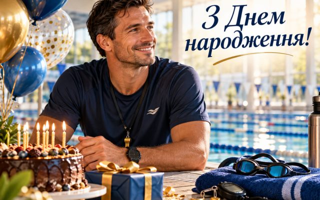 Привітання з днем народження тренеру з плавання — своїми словами, від колег, з професійним святом, короткі для листівки