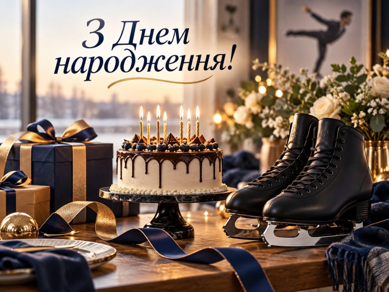 Привітання з днем народження фігуристу — своїми словами, від колег, з професійним святом, короткі для листівки