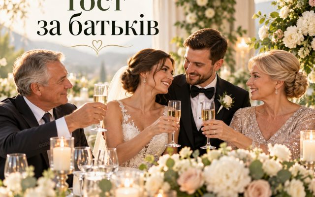 Тост за батьків на весіллі — короткі, прикольні, у прозі, своїми словами