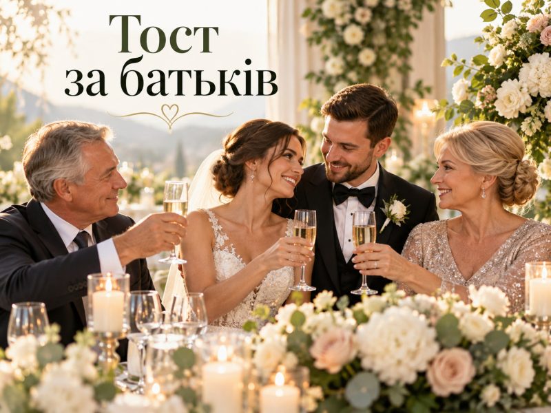 Тост за батьків на весіллі — короткі, прикольні, у прозі, своїми словами
