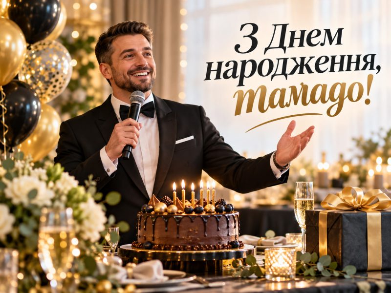Привітання з днем народження тамаді — своїми словами, від колег, з професійним святом, короткі для листівки