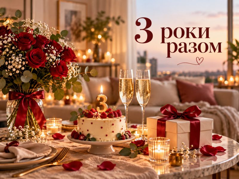 Привітання з річницею стосунків 3 роки — своїми словами, у прозі, короткі