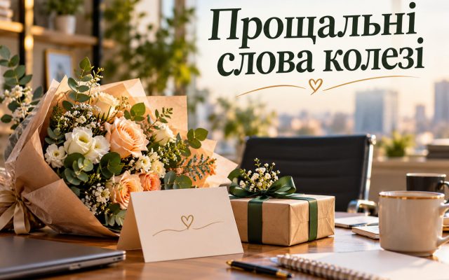 Прощальні слова колезі — слова подяки своїми словами, у прозі, короткі