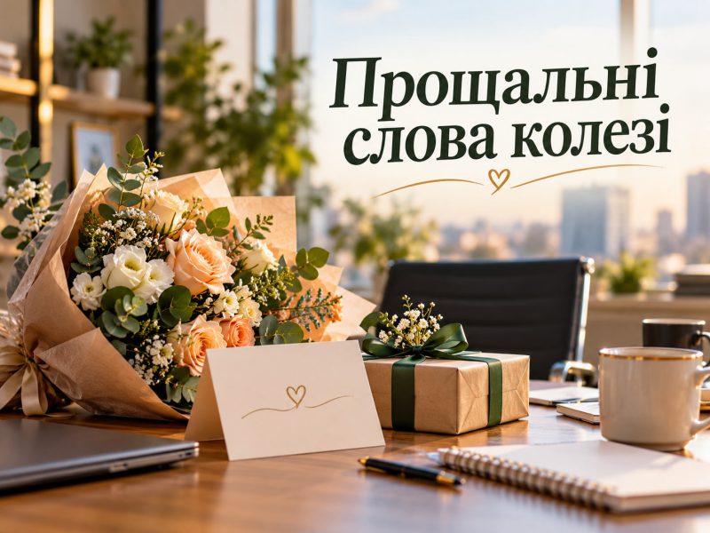 Прощальні слова колезі — слова подяки своїми словами, у прозі, короткі