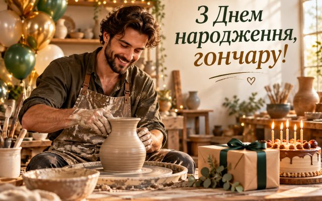 Привітання з днем народження гончару — своїми словами, від колег, з професійним святом, короткі для листівки
