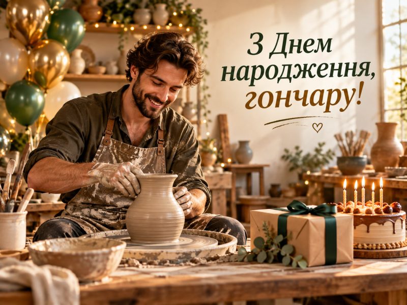 Привітання з днем народження гончару — своїми словами, від колег, з професійним святом, короткі для листівки