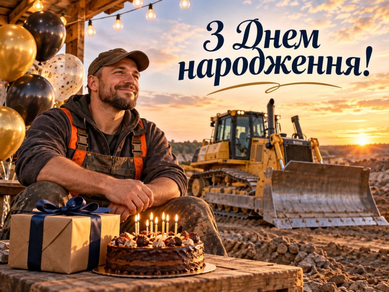 Привітання з днем народження бульдозеристу — своїми словами, від колег, з професійним святом, короткі для листівки