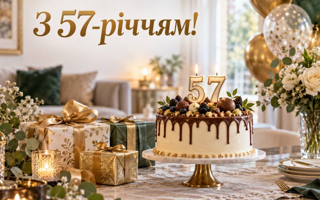 Привітання з 57-річчям: з днем народження 57 років жінці й чоловіку своїми словами — до сліз, короткі, для картинки